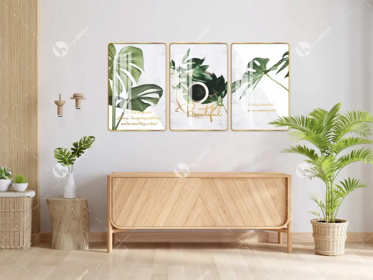 Tranh treo tường Huy Decor - Mẫu hoa lá 01