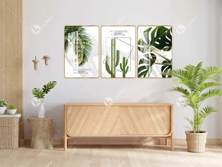 Tranh treo tường Huy Decor - Mẫu hoa lá 02